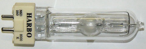HARBO NSD 250 GY9,5 8000K 2000h газоразрядная лампа металлогалогенная короткодуговая.