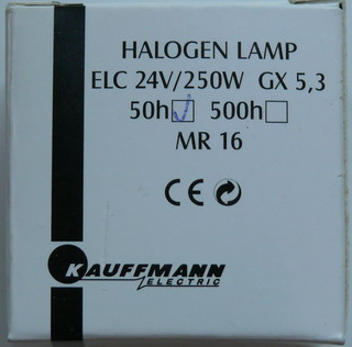 Kauffmann 24V-250W ELC галогенная лампа с отражателем