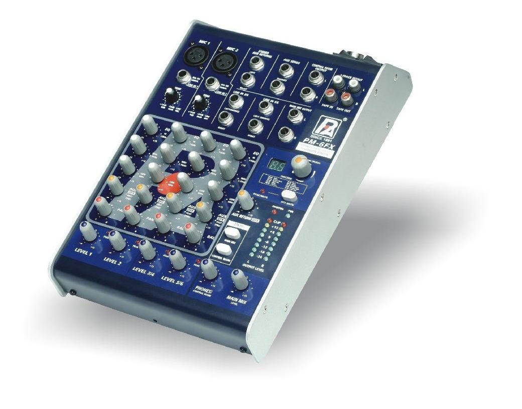 P.Audio PM-6FX Микшерный пульт, 2 моно, 2 стерео, встроенный блок обработки